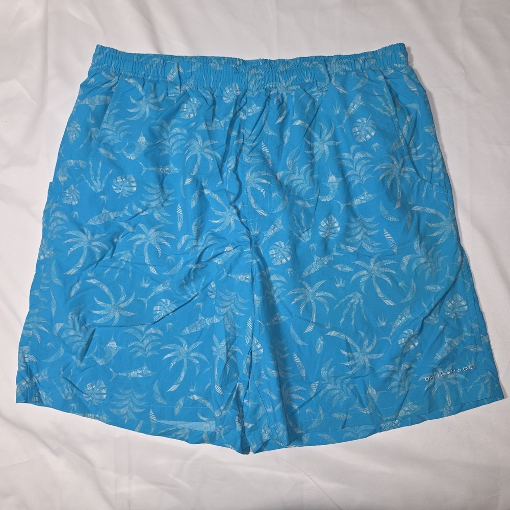 Columbia Omnishade SPF 50 Blue Lined Mens Swim‎ Trunks Pockets L